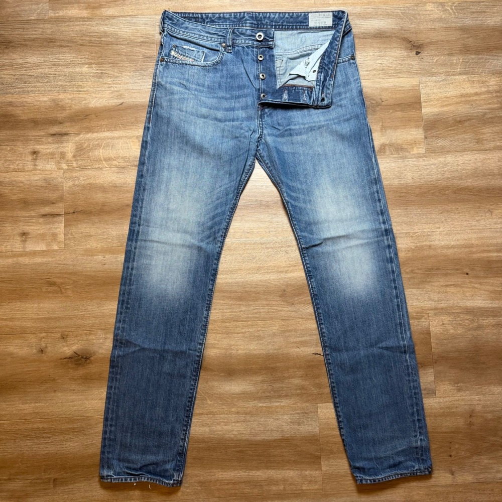 Diesel Buster Jeans Men 32x32 Blue Regular Slim Tapered Medium Wash 0838B Denim